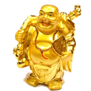 Bild von 5cm gold Buddha Figur Besinnlichkeit - Fächer