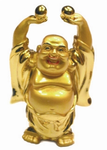 Bild von 9 cm gold Buddha - Ausgeglichenheit - 2 Kugeln