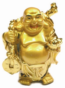 Bild von 9 cm gold Buddha - Glückseeligkeit - Glücksbringer