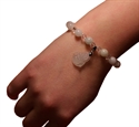 Bild von Kristall Armband mit Buddha Anhänger, weiss