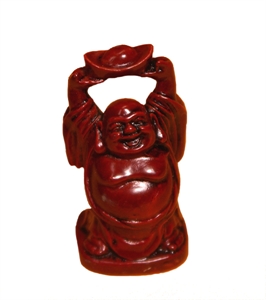 Bild von 9 cm rot Buddha Figur Wohlstand