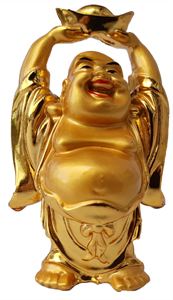 Bild von 9 cm gold Buddha [Mit einer hochgestreckten Schale]