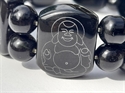 Bild von Doppelarmband Schwarz mit Buddha Aufdruck