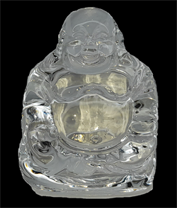 Bild von Glas Kristall Buddha lächelnd