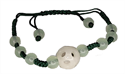 Bild von Dunkelgrünes Jade Armband mit gelöcherten Kugel