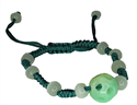 Bild von Grünes Jade Zugarmband mit gelöcherten Kugel Anhänger