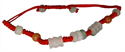 Bild von Rotes Jade Zugarmband mit drei Perlen